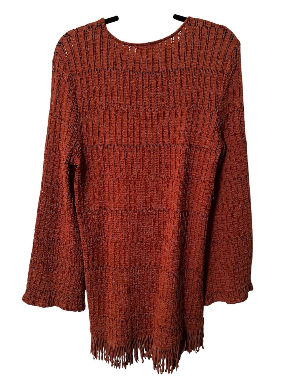 NWT By Anthropologie Cocoa Orange Brown Long-Sleeve Knit Mini Dress Womens Large - Picture 7 of 7